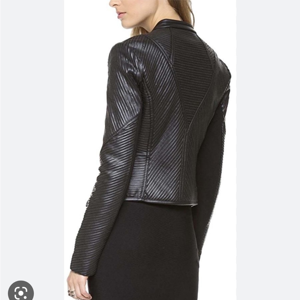 BCBG MaxAzria Jagger feaux leather bomber jacket